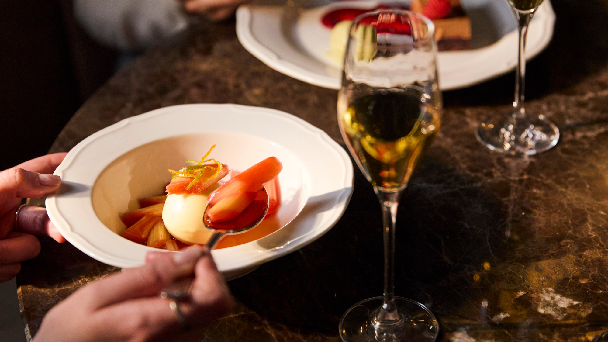 Dessert and wine at Emberwood