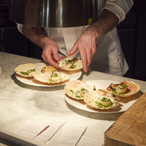 Cornish Scallops served at Emberwood Bath